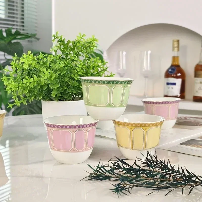 

New European Swan Six Small Teacups Exquisite Bone Porcelain Banquet Wedding Gift Cup High end Simple Teacup
