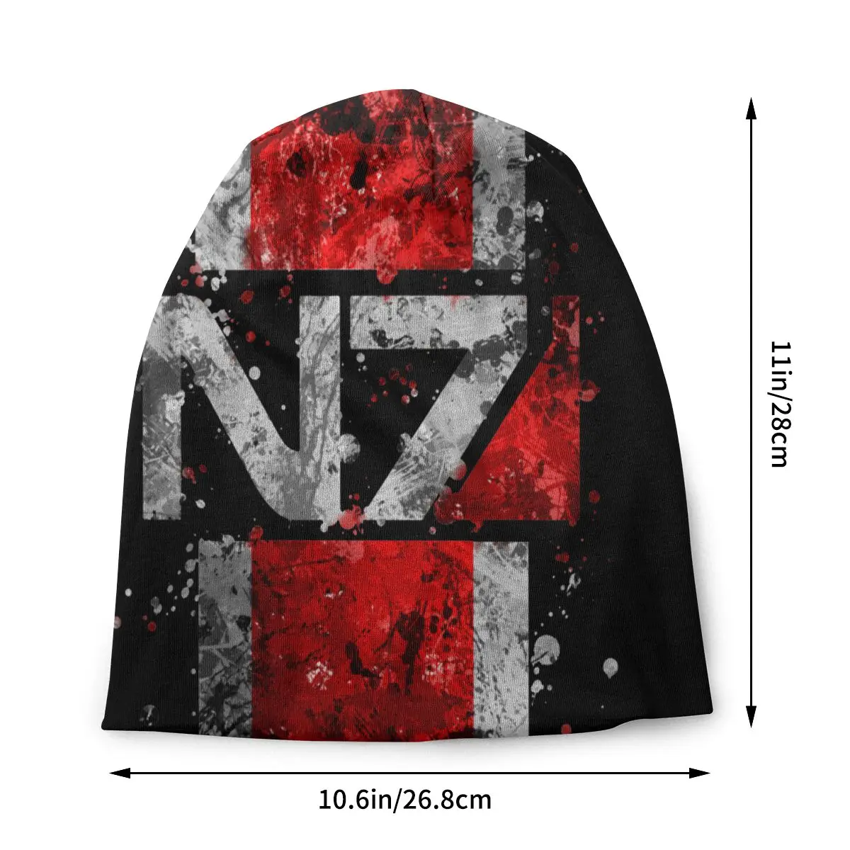 Mass Effect N7 Splatter Skullies Beanies Hat Fashion Autumn Winter Street Unisex Cap Adult Summer Warm Bonnet Knitting Hats