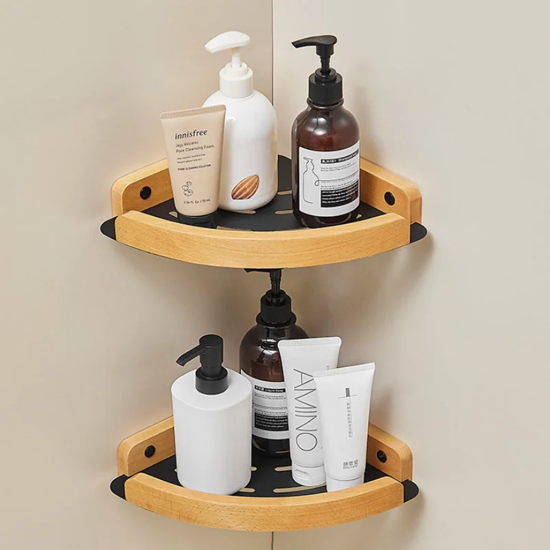 Wood Bathroom shelf, bathroom corner triangular shelves,Cosmetics shelf , toilet storage rack, toilet articles storage