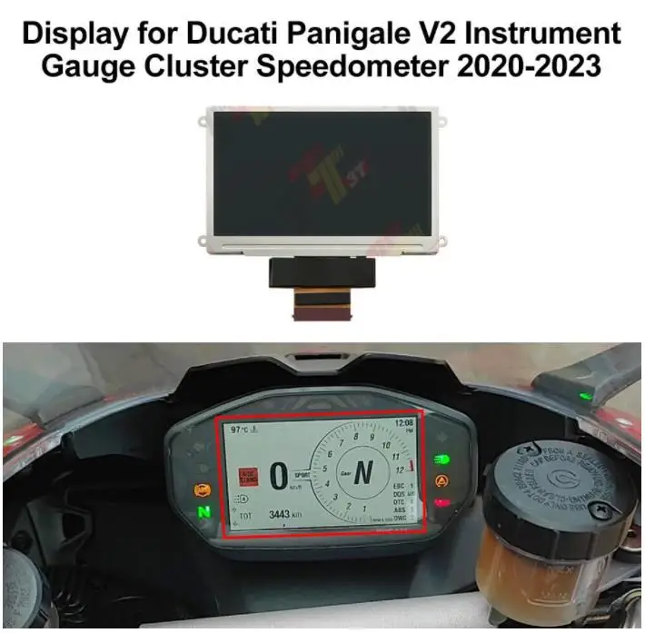 Dashboard LCD Display for Ducati Panigale V2 Instrument Gauge Cluster Speedometer 2020-2023