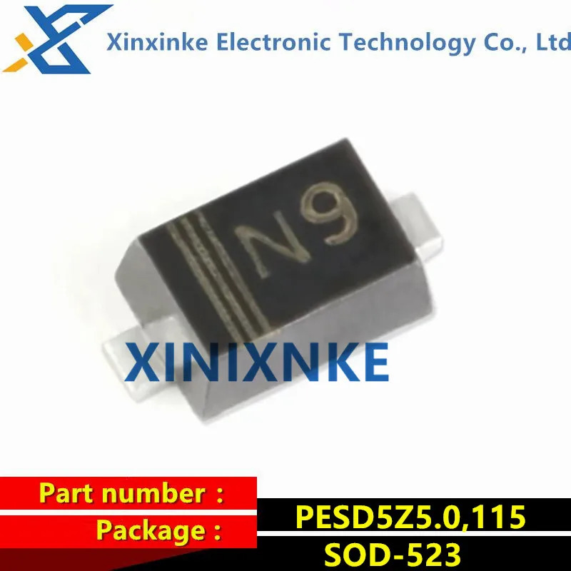 100PCS PESD5Z5.0,115 PESD5Z5.0 SOD-523 5.0V Marking：N9 ESD Diode Unidirectional Electrostatic Discharge Protection Device ICs