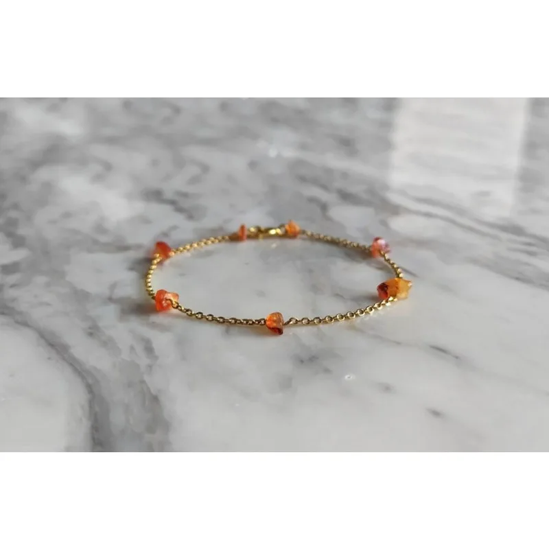 Delicada pulsera joya naranja