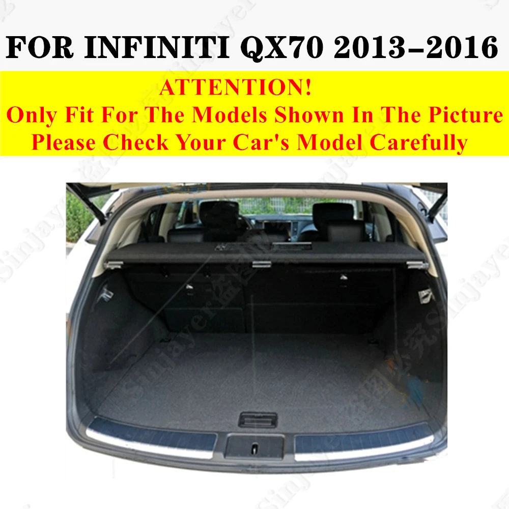 Car trunk mat for Infiniti QX70 2016 15 2014 2013 Rear Cargo Liner Protect Cover Interior Accessories Tail Boot Tray luggage Pad