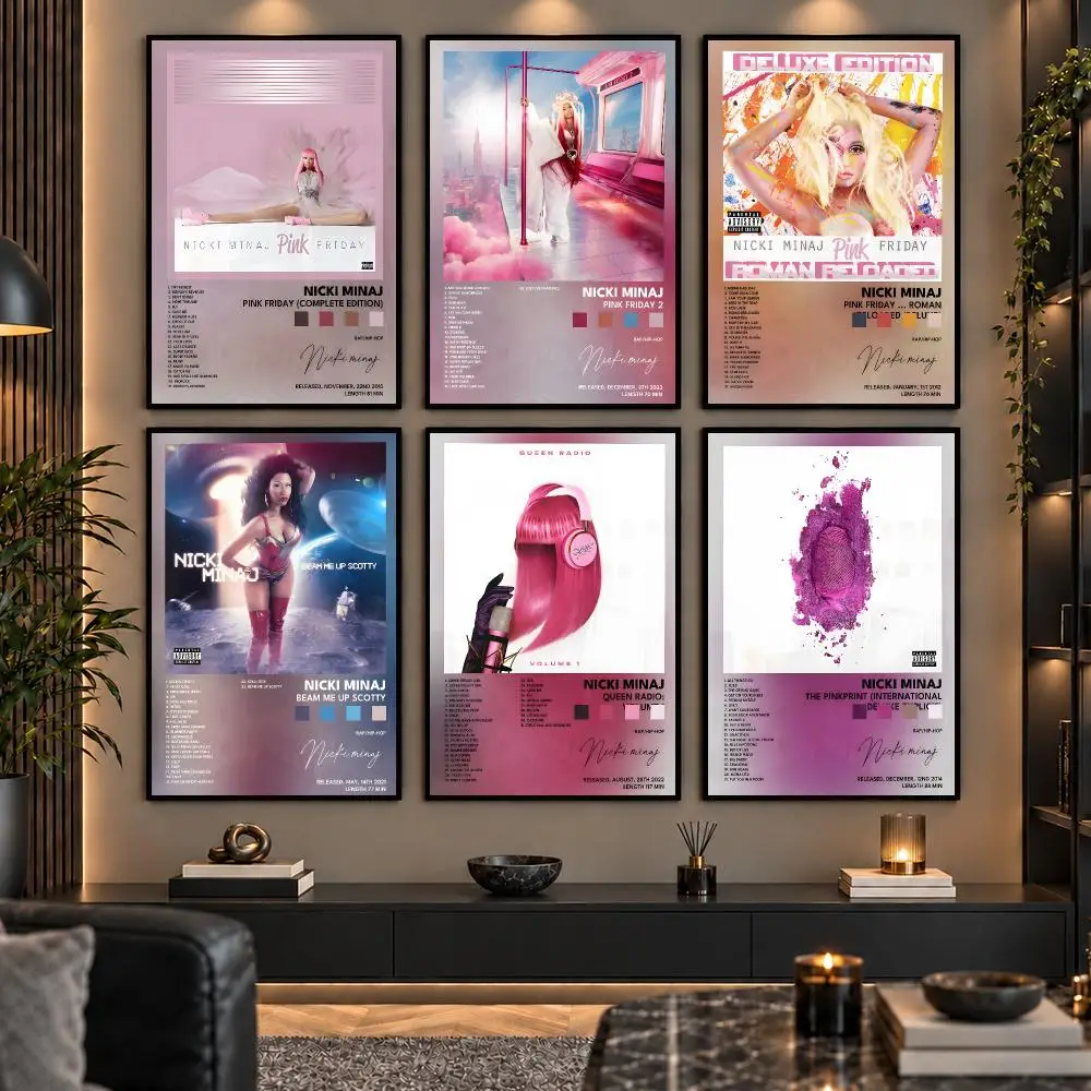 Rapper N-Nicki M-Minaj Painting Calligraphy Canvas Wall Art Prints for Living Room Bedroom Home Decor Gift