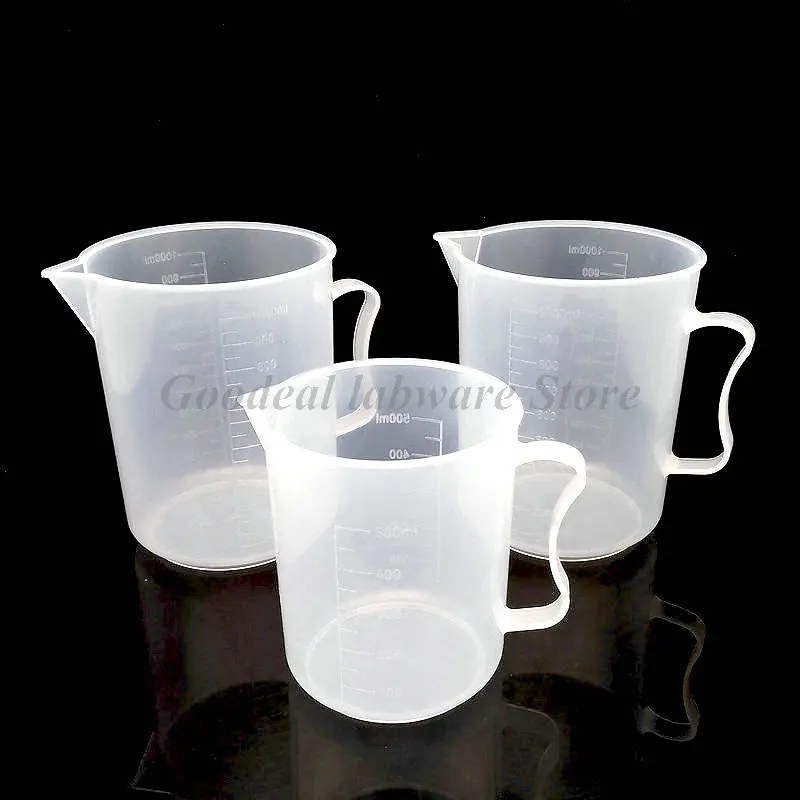 

1pcs Laboratory 250ml/500ml/1000ml/2000ml/3000ml/5000ml Clear Plastic Measuring Cup Graduated Handled PP Beaker