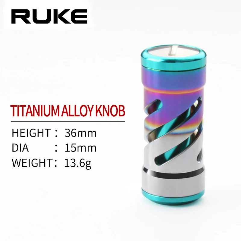 Ruke New Fishing Reel Handle Knob Rainbow Color Titanium Alloy Suit For D/S Type Fishing Reel Accessory Handle Knob DIY