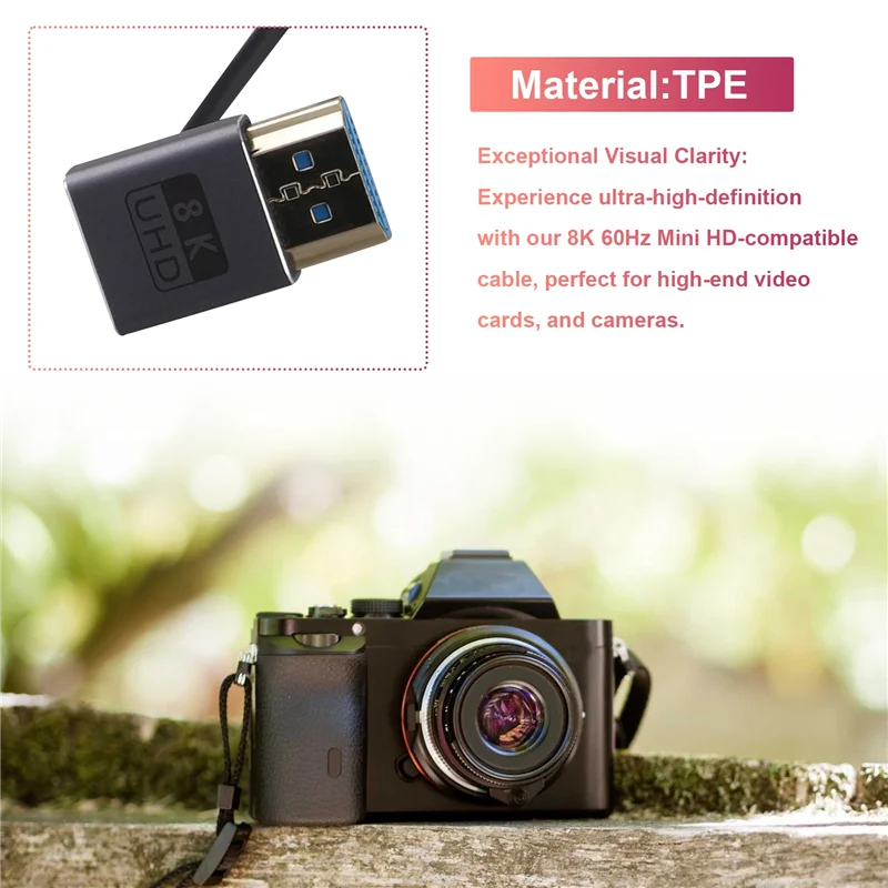 

H-W Digital Camera Mini -Compatible Cable 8K 60Hz Line For Camera 8K Mini OD2.5Mm HD 2.1 Cable 0.3M