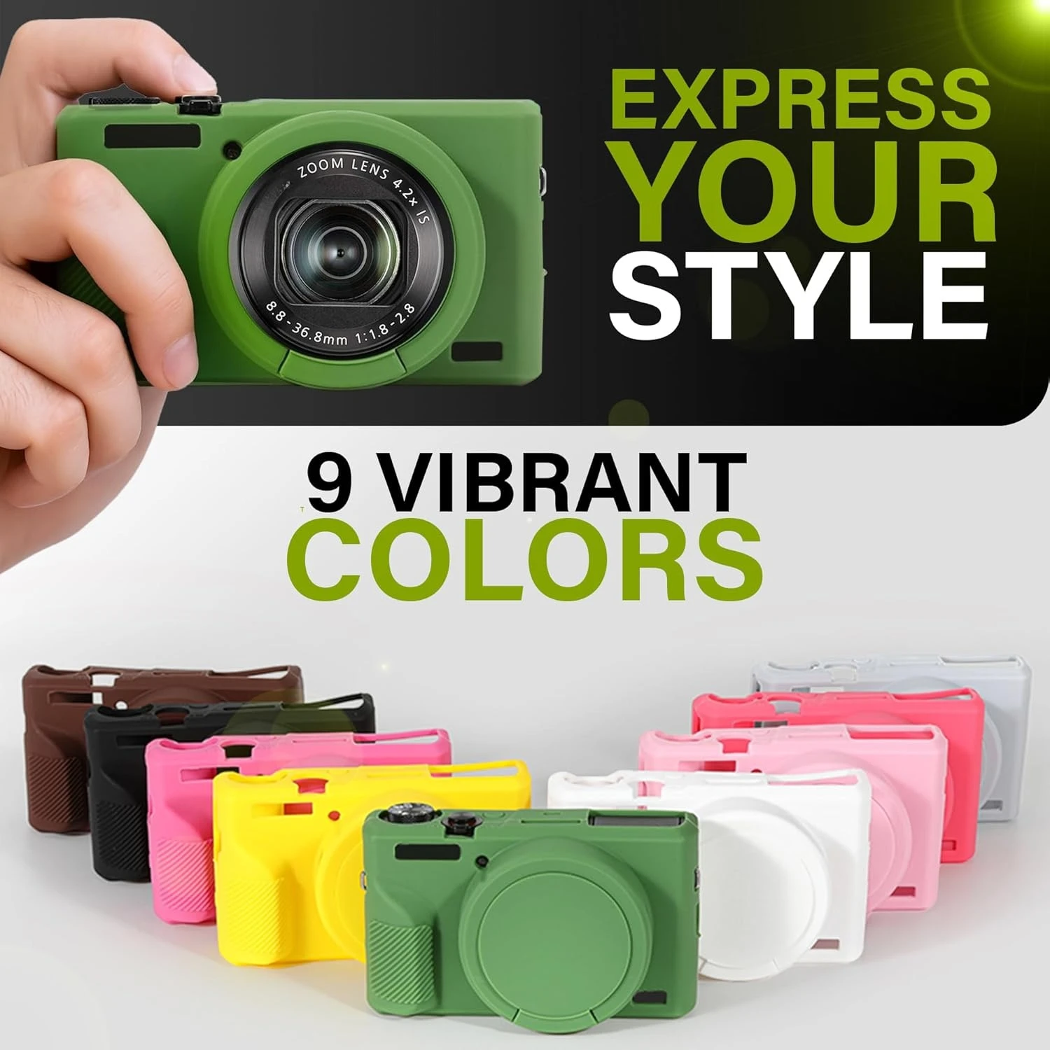 

Protective Silicone DSLR Skin With Lens Cover, For Canon G7x3 G7xiii G7X Mark III , Protection Case Body + Free Tempered Film