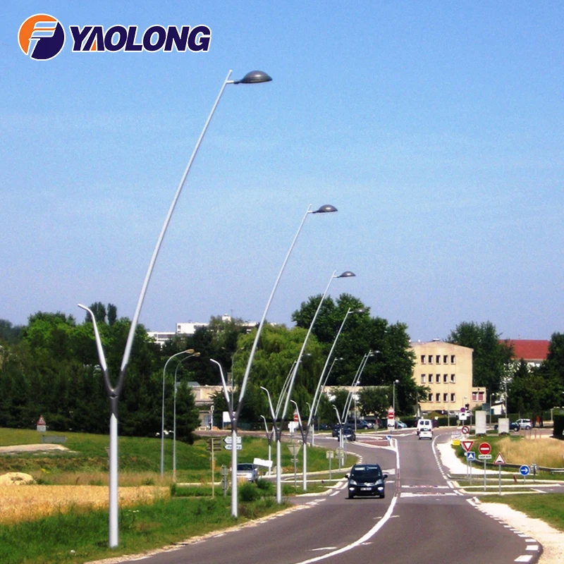 Factory Price Hot Dip Galvanized Steel Solar Street Lighting Pole Q235 Galvanized used street light poles solar street road lamp