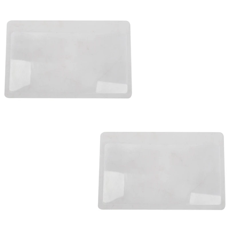 

2 Pcs 3 X Magnifier Magnification Magnifying Fresnel Pocket Credit Card Size Transparent Magnifying Glass