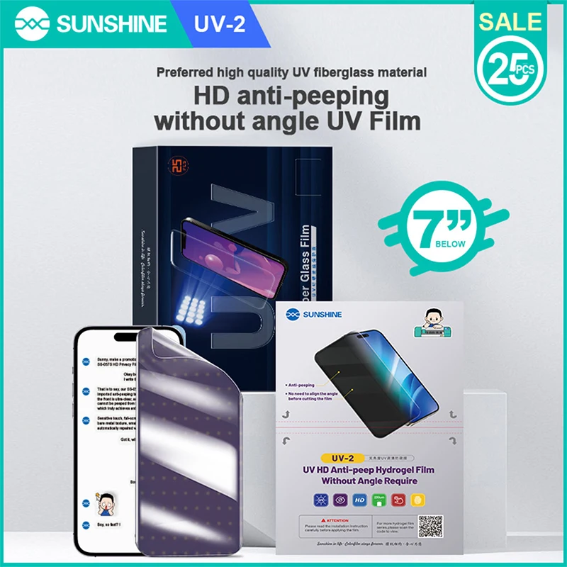 SUNSHINE UV-2 HD Anti-peeping Without Angle UV Hydrogel Film With Recharge code for Y22 890C Series Film Cutting Machine