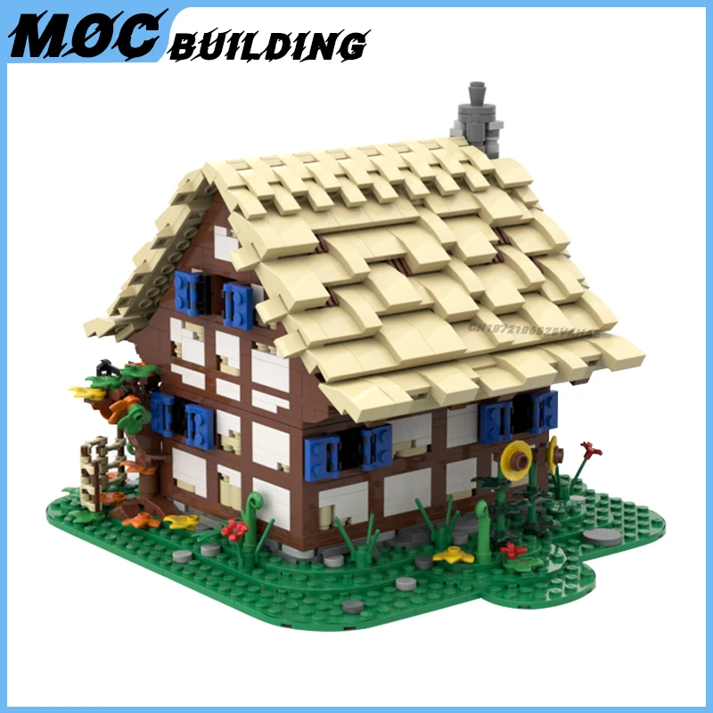 MOC Street View Series Medieval Village House Model Building Blocks DIY Modular Architecture Bricks Assemble Ideas Toy Xmas Gift