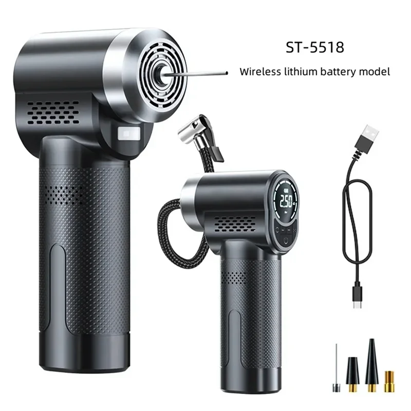 A76K EAFC Portable Air Compressor Wireless Or Wired Inflatable Pump Portable Digital Tire Inflator For Car, Bicycle, Balls