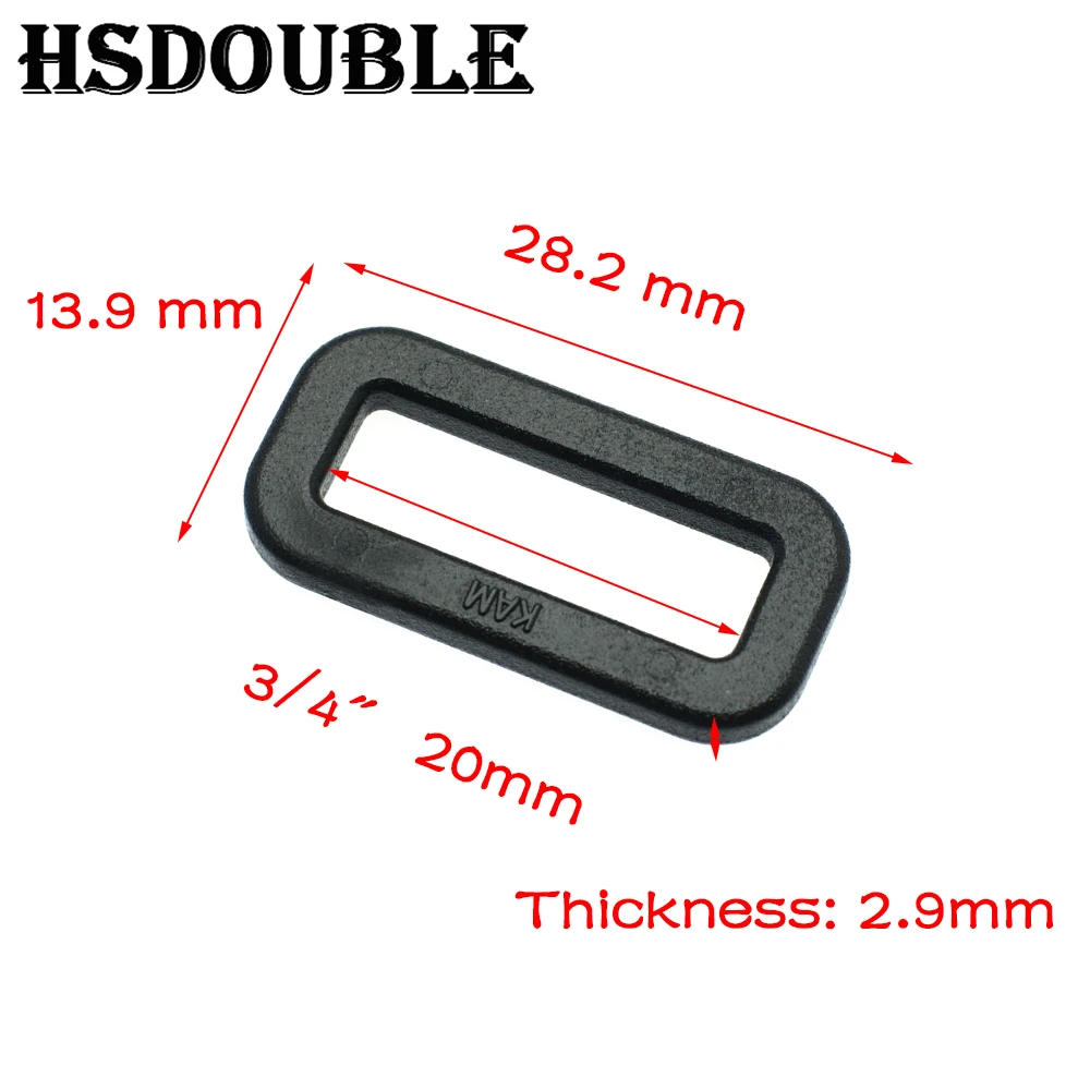 10 Pcs/Pack Plastic Loops Looploc Rectangle Rings Adjustable Buckles For Backpacks Straps