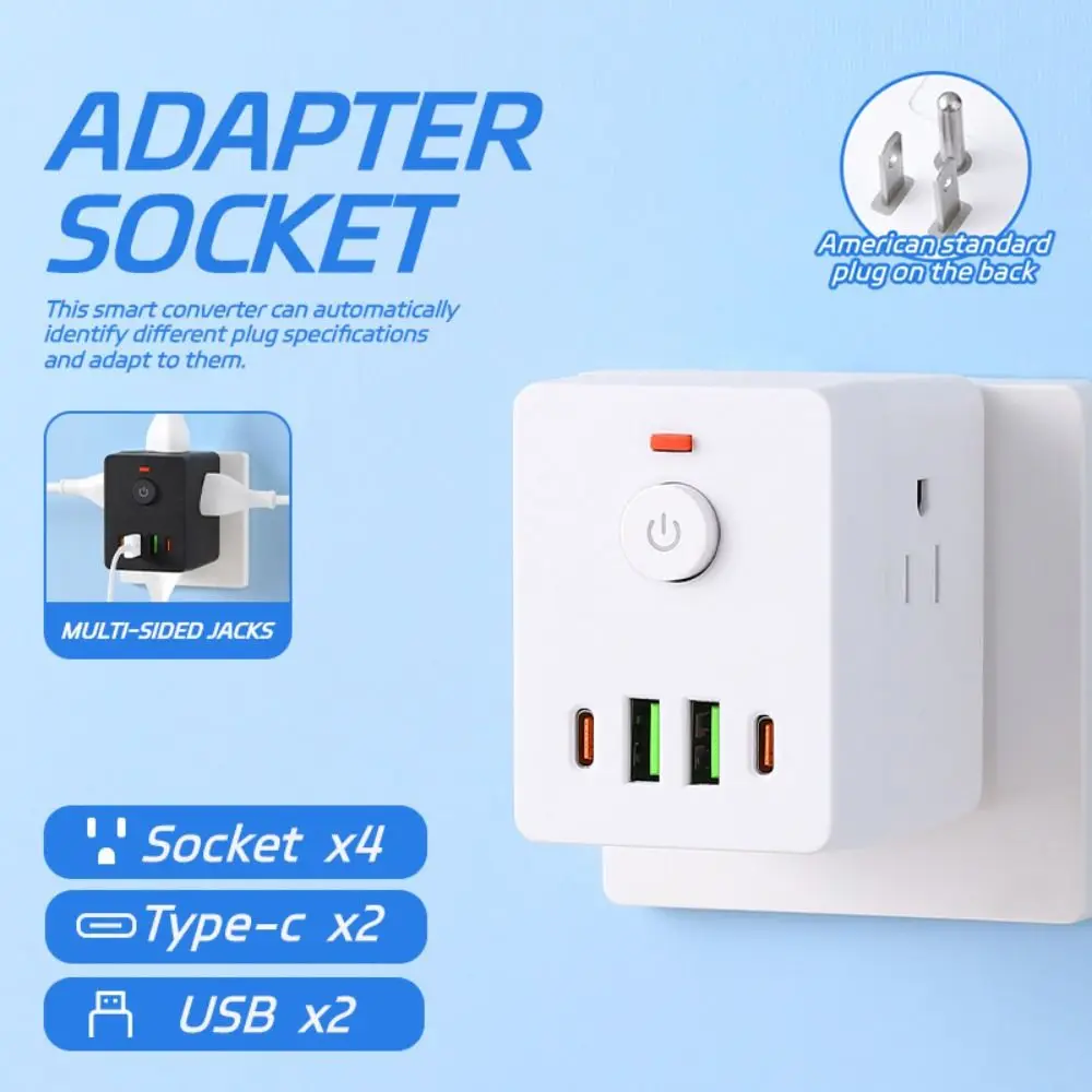 Professional Multi Plug Outlet Extender Overload Protection Surge Protector Outlet Splitter Durable USB C Power Strip Dorm view 3