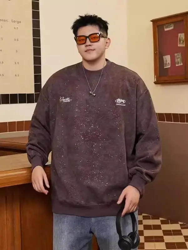 

Модная мужская толстовка больших размеров с длинными рукавами, свободная повседневная толстовка с круглым вырезом, осенне-зимняя, удобная, дышащая, антибактериальная