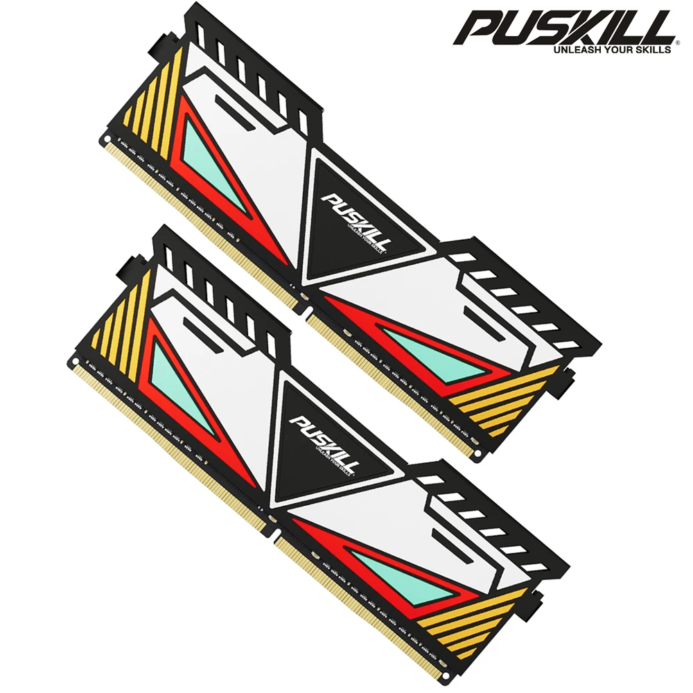 PUSKILL DDR4 DDR3 Memoria Ram 32GB 16GB 8GB 1.2V 3200MHz 2666MHz 1600MHz 1.5V Desktop Cooling Vest Memory