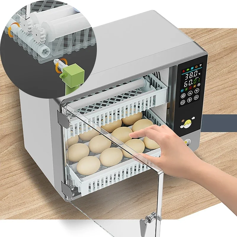

24 Eggs Incubator With Drawer Type Egg Incubator Turner With Automatic Waterbed Replenishment Temperature Control Touch Screen
