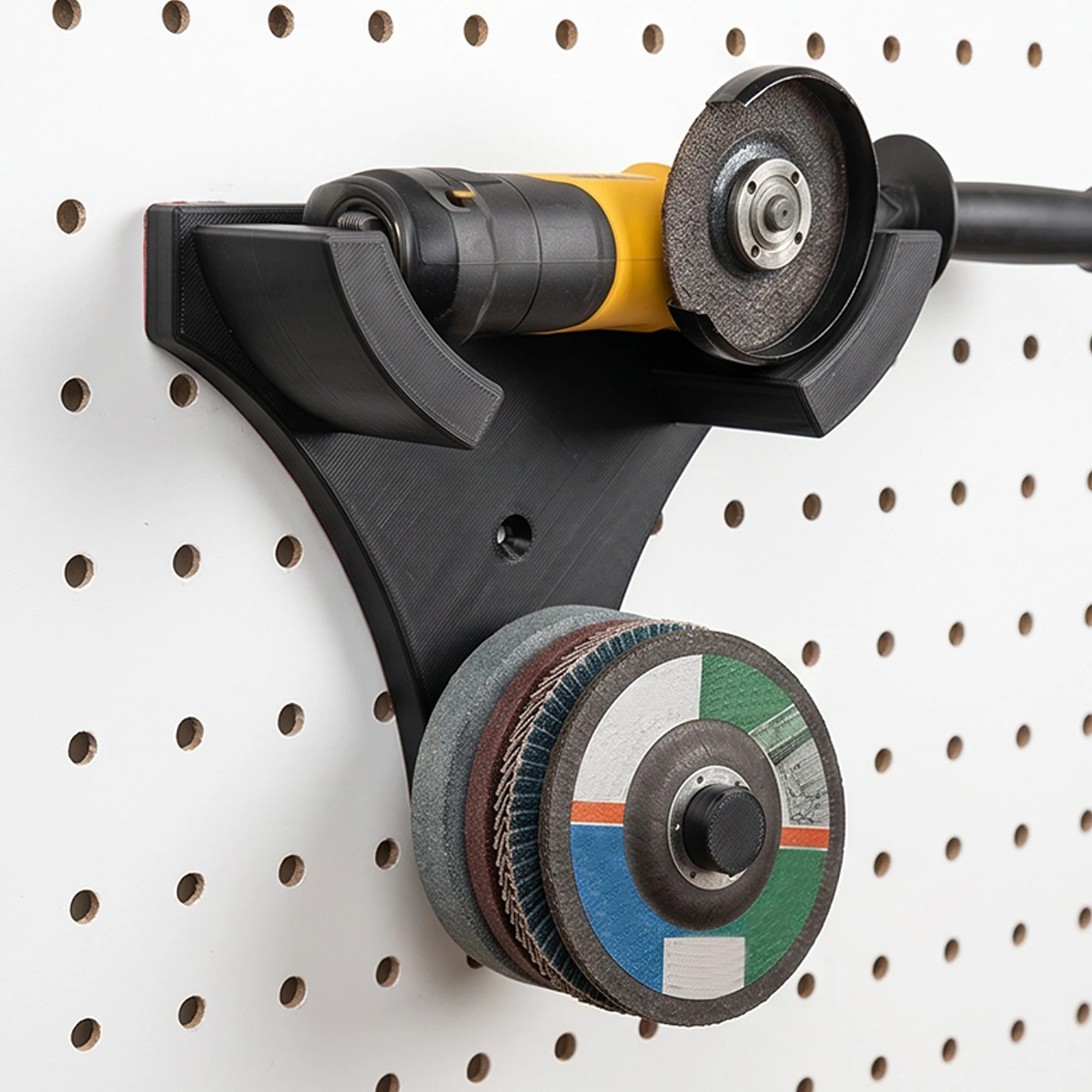 Wall Mount Angle Grinder Holder with Disc Storage Wall Mount Tool Rack Grinder Organizer Stand for Workshop Garage Garden Use