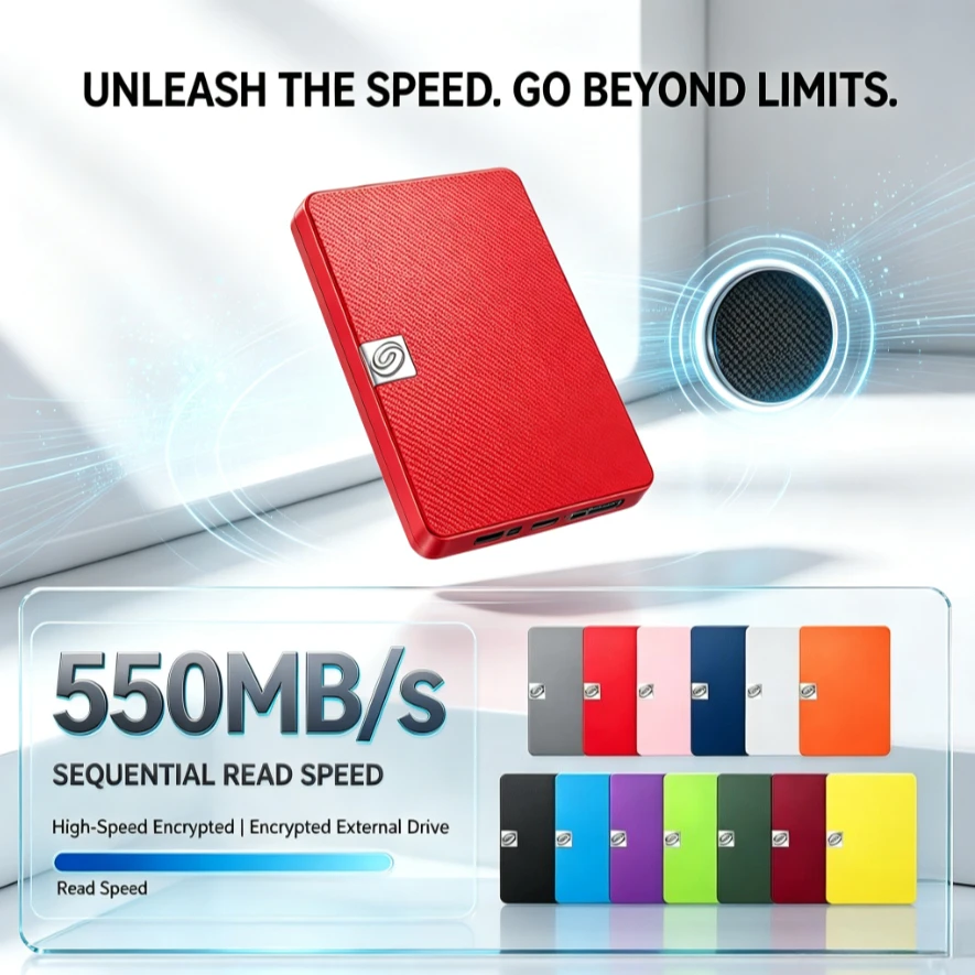 [Brand+] High Speed Portable External Hard Drive Gary Red Purple Expansion Disk Compatible with Windows Laptop PC Data Backup