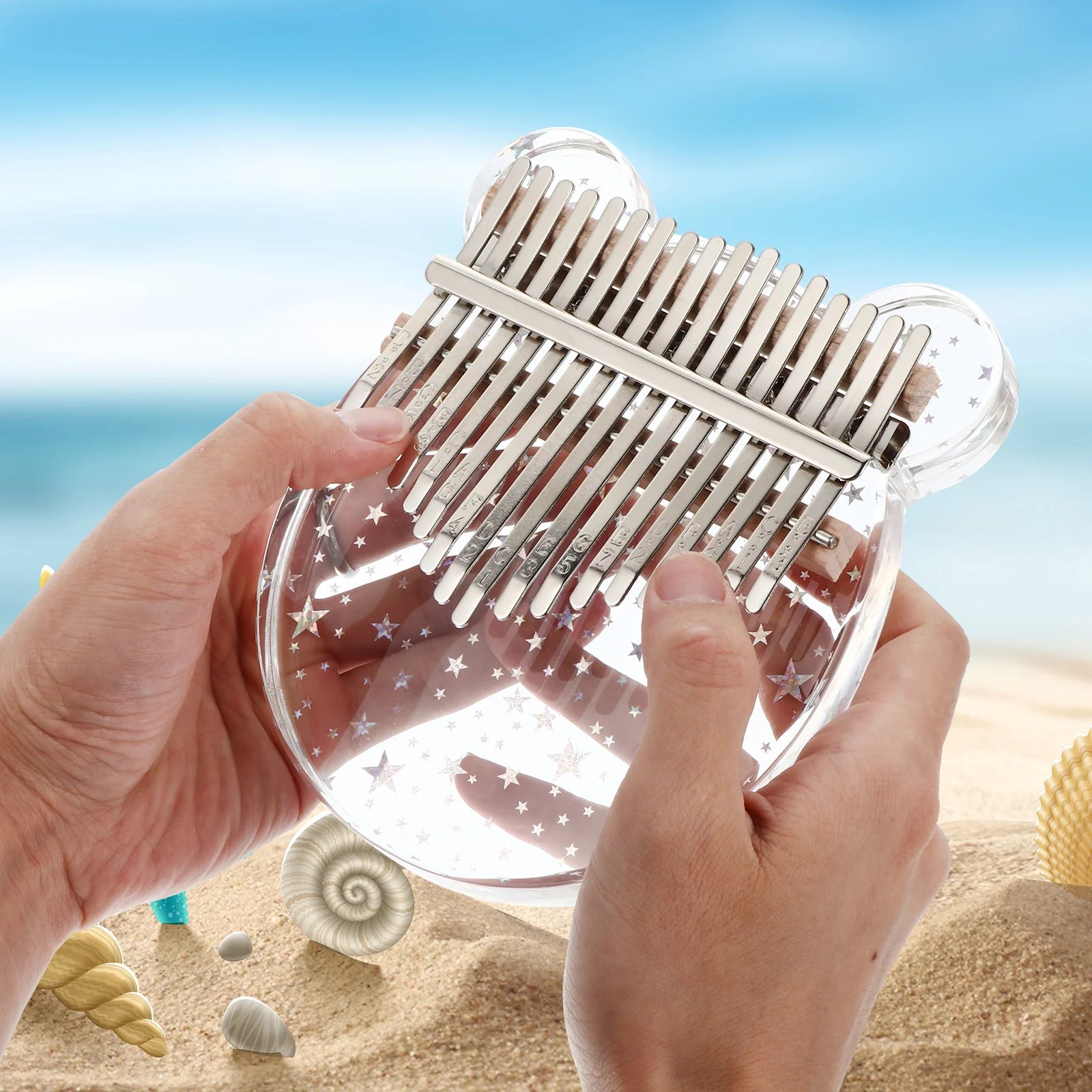 

1Set Kalimba Thumb Piano Mini Crystal Glass Finger Piano Musical Instrument Travel Lightweight Kalimba Mini Musical Instrument