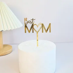 2023 Happy Mother's Day Cake Topper Acrylic Love Mum Best Mom Cake Topper for Mommy Mother's Day Birthday Party Cake Decorations