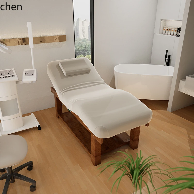XTC  electric lifting solid wood beauty bed beauty salon special latex massage bed whole body physiotherapy bed ear picking