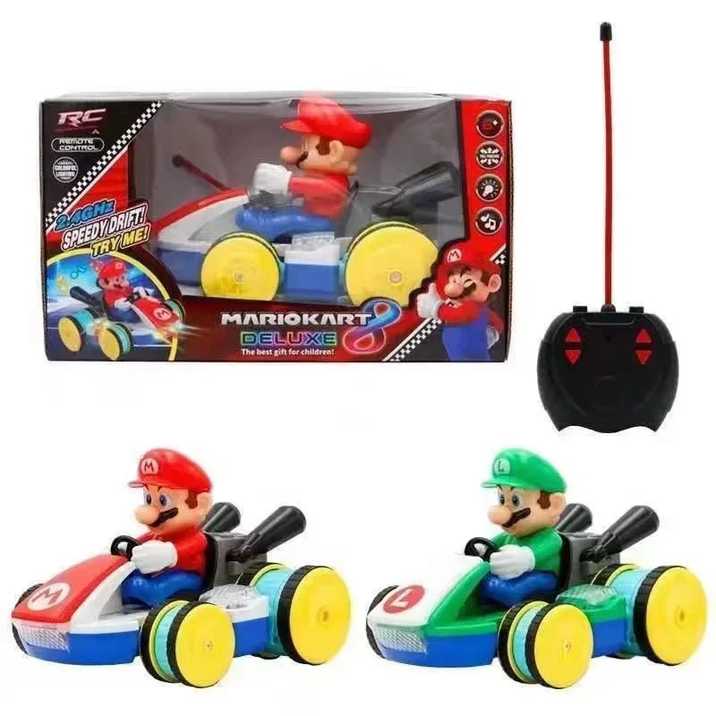 Super Marios Bros Toad Yoshi Luigi Remote Control Car with Music Lighting Rc Cars for Adults Kids Toys Kawaii Anime Rc Truck