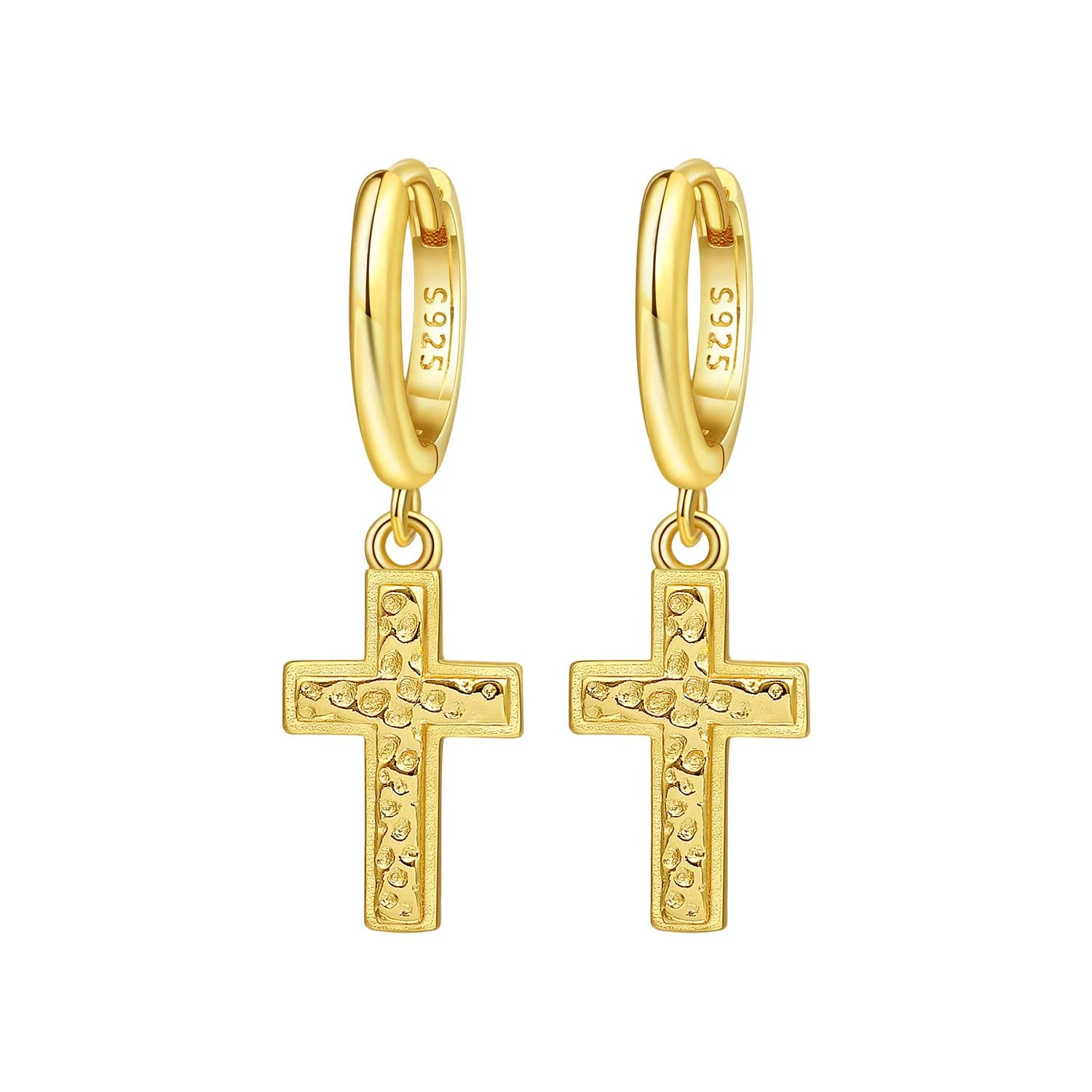 CYCUFF 925 Sterling Silber 18k minimalistische Kreuz-Ohrringe, origineller Schmuck, Tropfenohrringe, Schmuck, Party, Jahrestag, Geschenke