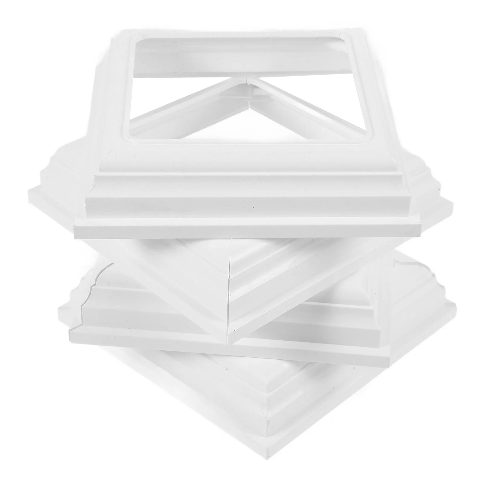 

4Pcs Railing Post Skirt Durable Plastic Fence Post Trim Skirt Covers Decorative Column Wraps for Porch Balconies Stairs