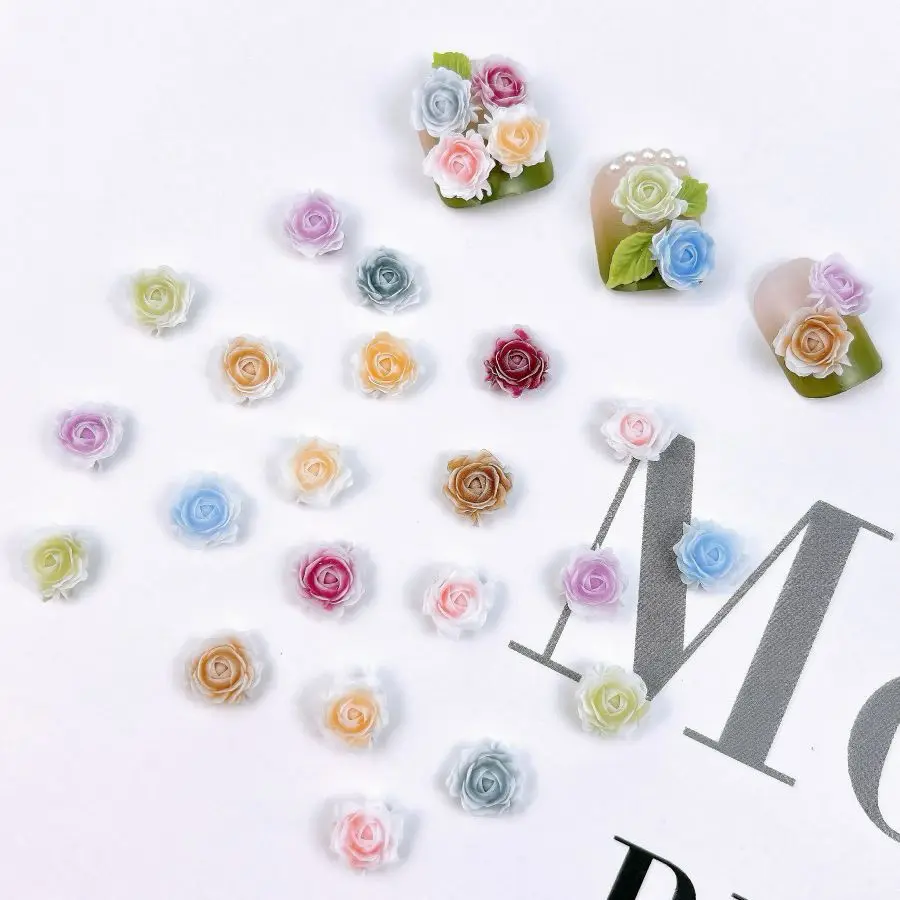 50 pçs resina rosa seca rosa arte do prego jóias diy decoração acessório brincos hairpin caso do telefone móvel resina decoração da arte do prego