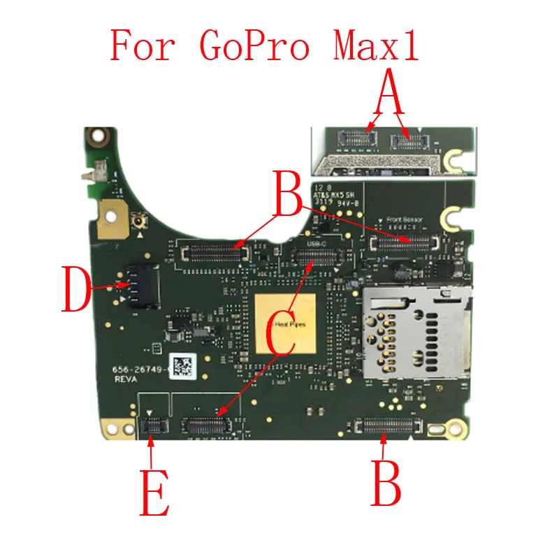 2-10Pcs Lcd Display Battery Microphone Speaker GPS Power Button Flex FPC Connector Plug Board Jack For GoPro Max 1 Go Pro Max1