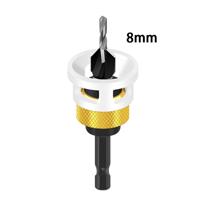 BHBD-Con Collar de tope de profundidad ajustable, taladro escalonado de profundidad ajustable, taladro de agujero cónico de aleación de 8Mm