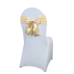 Satin Sashes For Wedding Chairs Bows Ties Spandex Sashes Fit All Decoration Hotel Birthday Party Fashion Luxury 10/50/100PCS