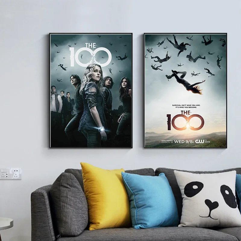 مجردة 100 الموسم المسلسل التلفزيوني تظهر الفيلم الفن قماش اللوحة يطبع والملصقات صور فنية للجدران لغرفة المعيشة ديكور المنزل #4