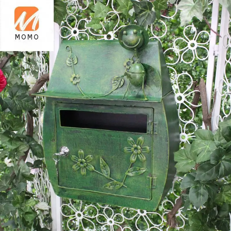 Retro Mailbox Idyllic and Creative Wall Hanging Letter Box Decorative Wrought Iron Post Box Household Outdoor Waterproof