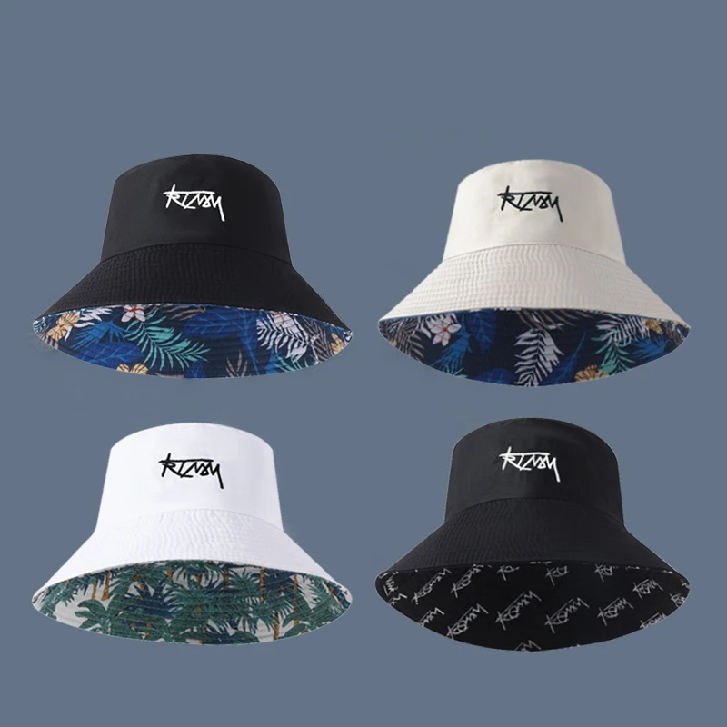 Double sided big head fisherman hat, men's spring and summer style bucket hat, women's face highlighting small sun hat, basin ha