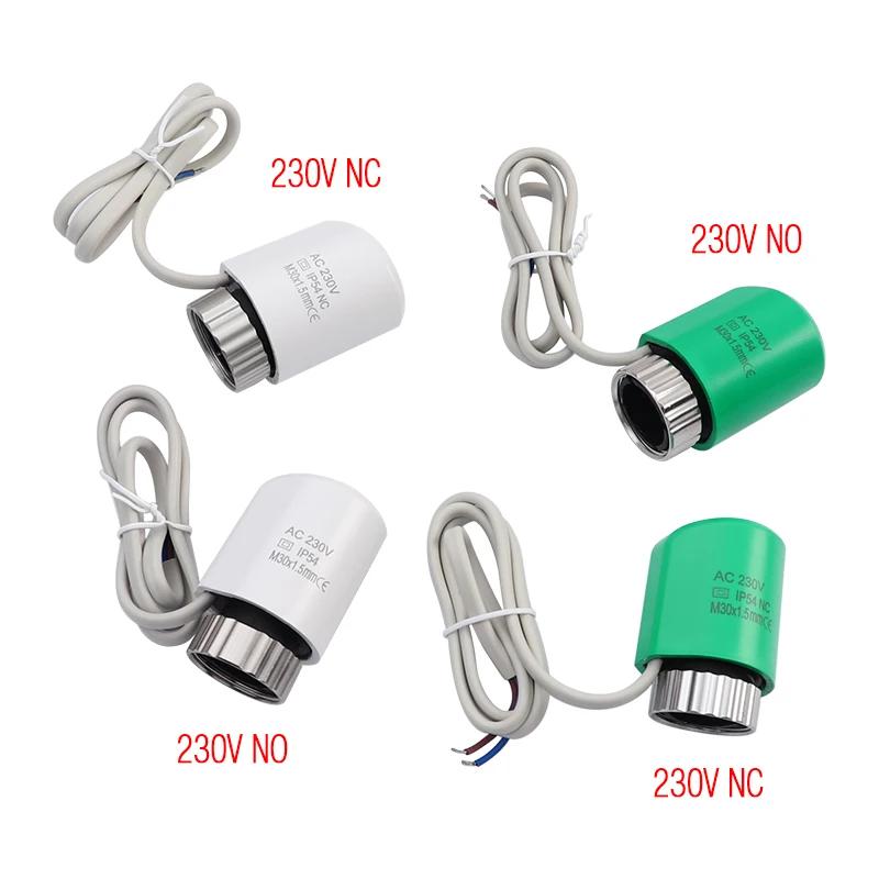 5 Pieces Manifold 230V / 24V Electric Thermal Actuator Thermoelectric Drive Motor Normally Open Closed for Underfloor Heating