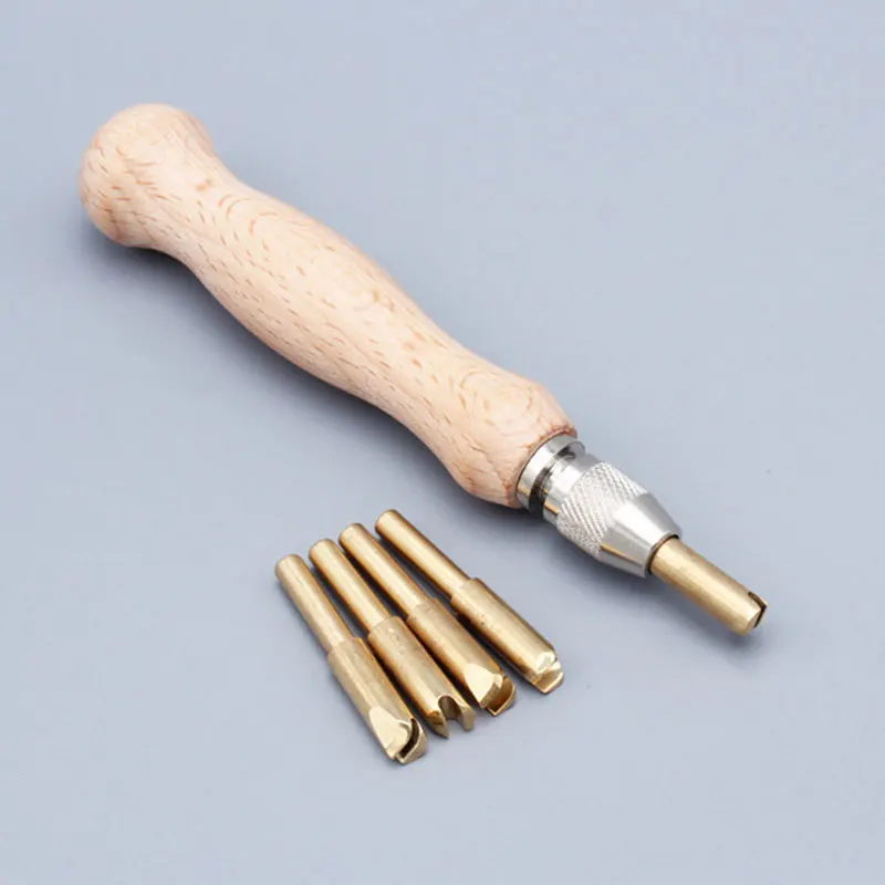 Leather Bisonnette Edge Beveler Push Beader for Leather Working Stitching Groover Scratch Creaser Embosser Edger Burnishing Tool