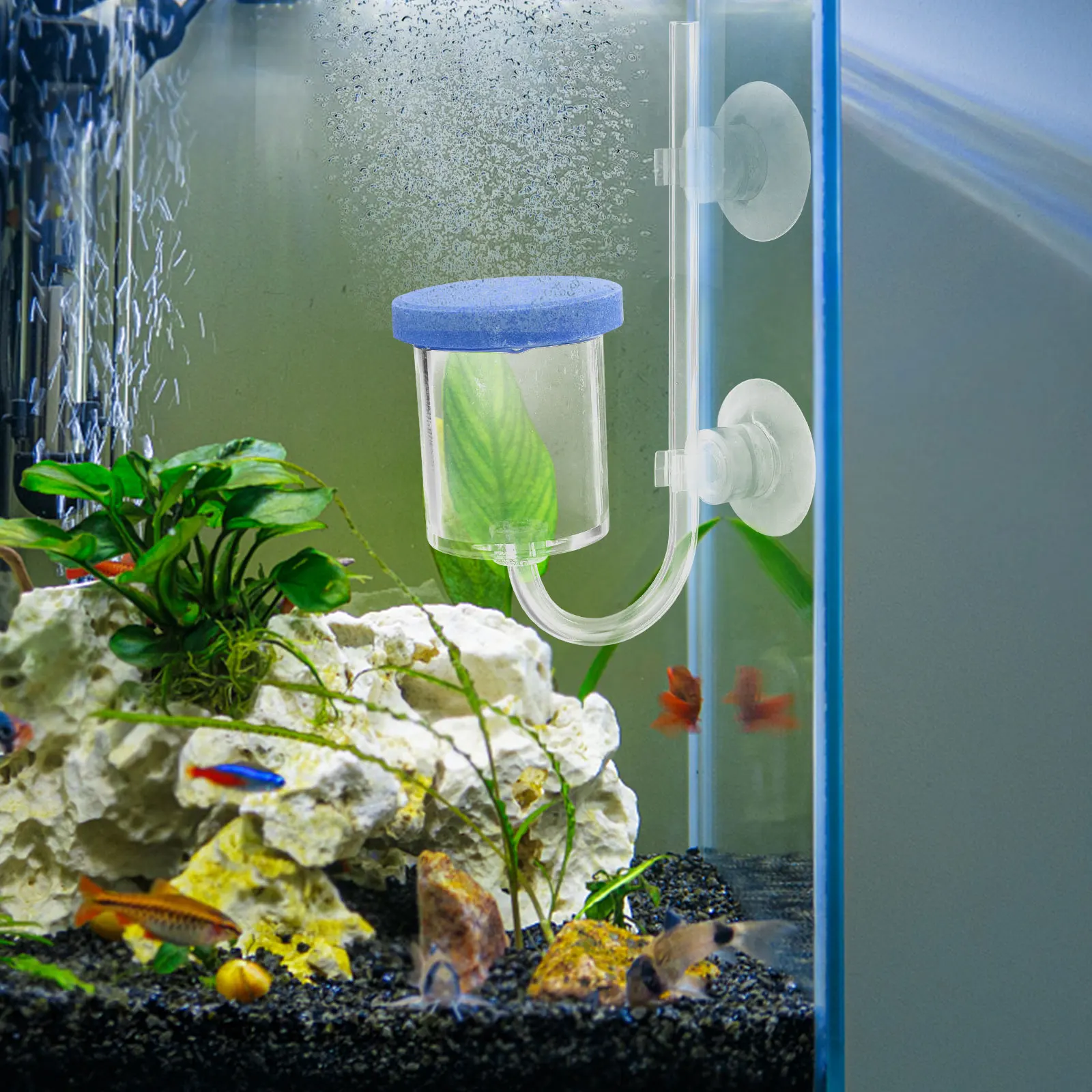 

Red Acrylic Small Size Oxygen Diffuser CO2 Aquarium Air Bubbler Nano Bubble Stone Wear Resistant Easy Installation