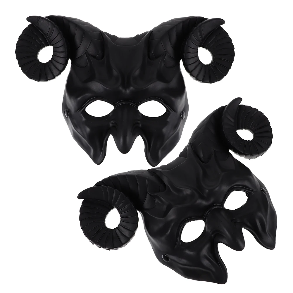 

2 Pcs Horn Halloween Mask Cosplay Mask for Halloween Carnival Masquerade Festival Animal Lightweight Half Face