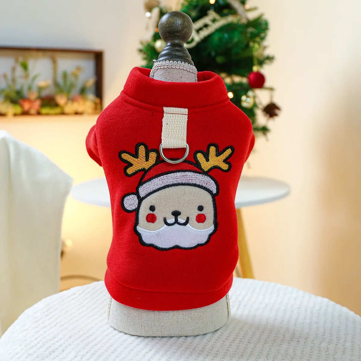 

Pet clothing, dog and cat clothing, autumn and winter warmth, comfort, and jingle hoodies - Elk Santa Claus