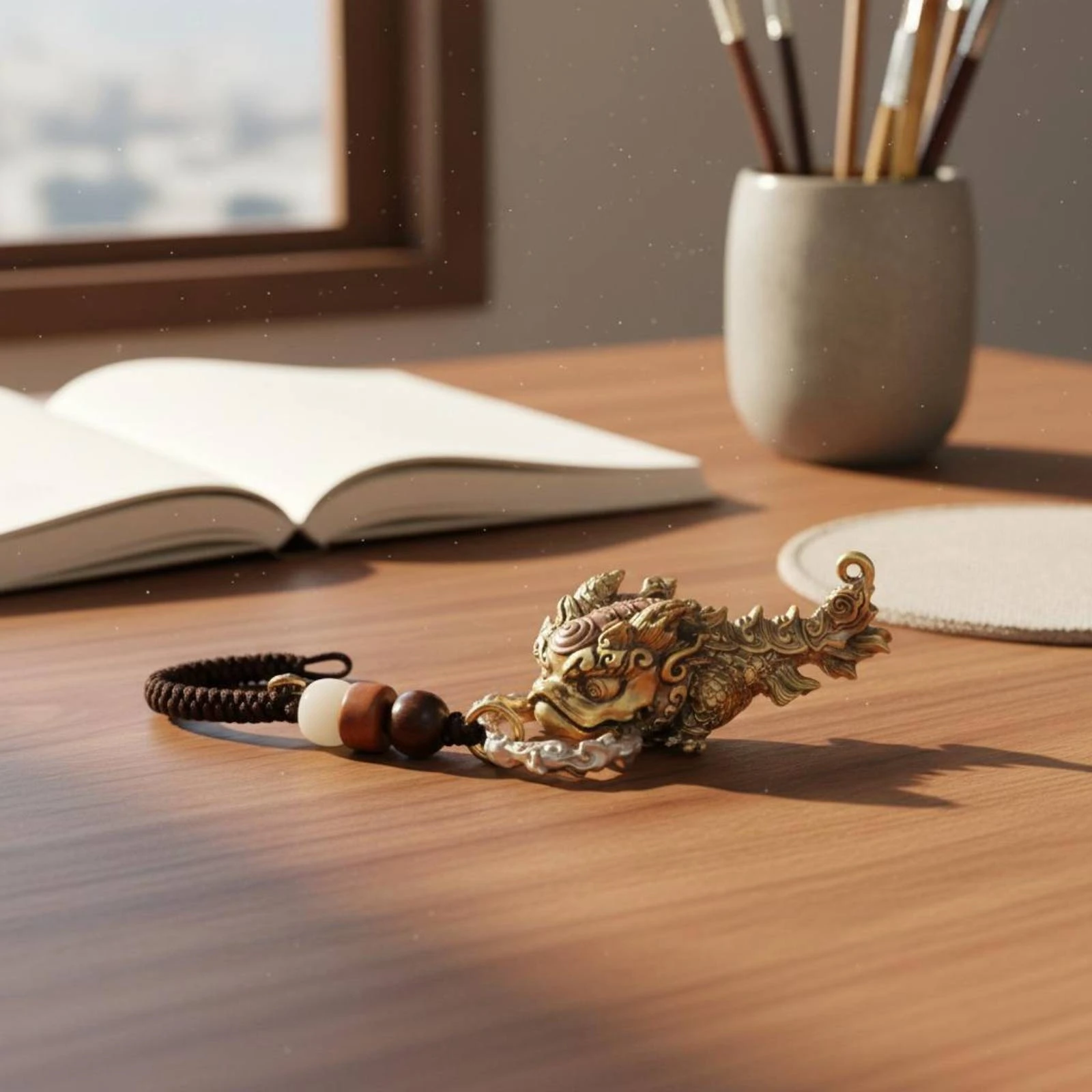 Chi Dragon Charm Scaled Body Dragon Charm Ornament Fashion Accessory Compact Decorative Item Detailed Scale Pattern