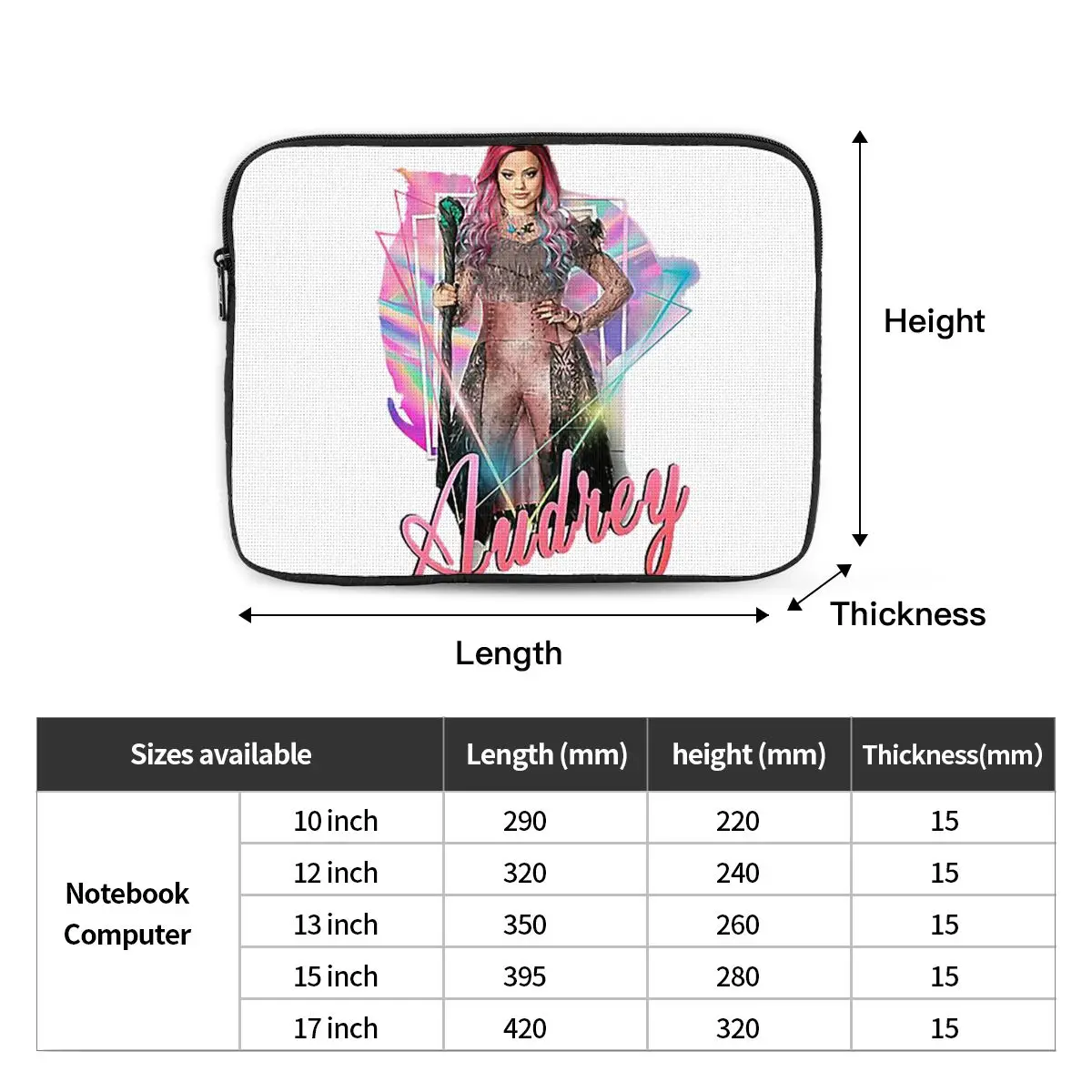 أودري ذا كوين أوف ميان - أحفاد 3 غطاء كمبيوتر محمول حقيبة كمبيوتر محمول حقيبة كمبيوتر لوحي مقاومة للصدمات