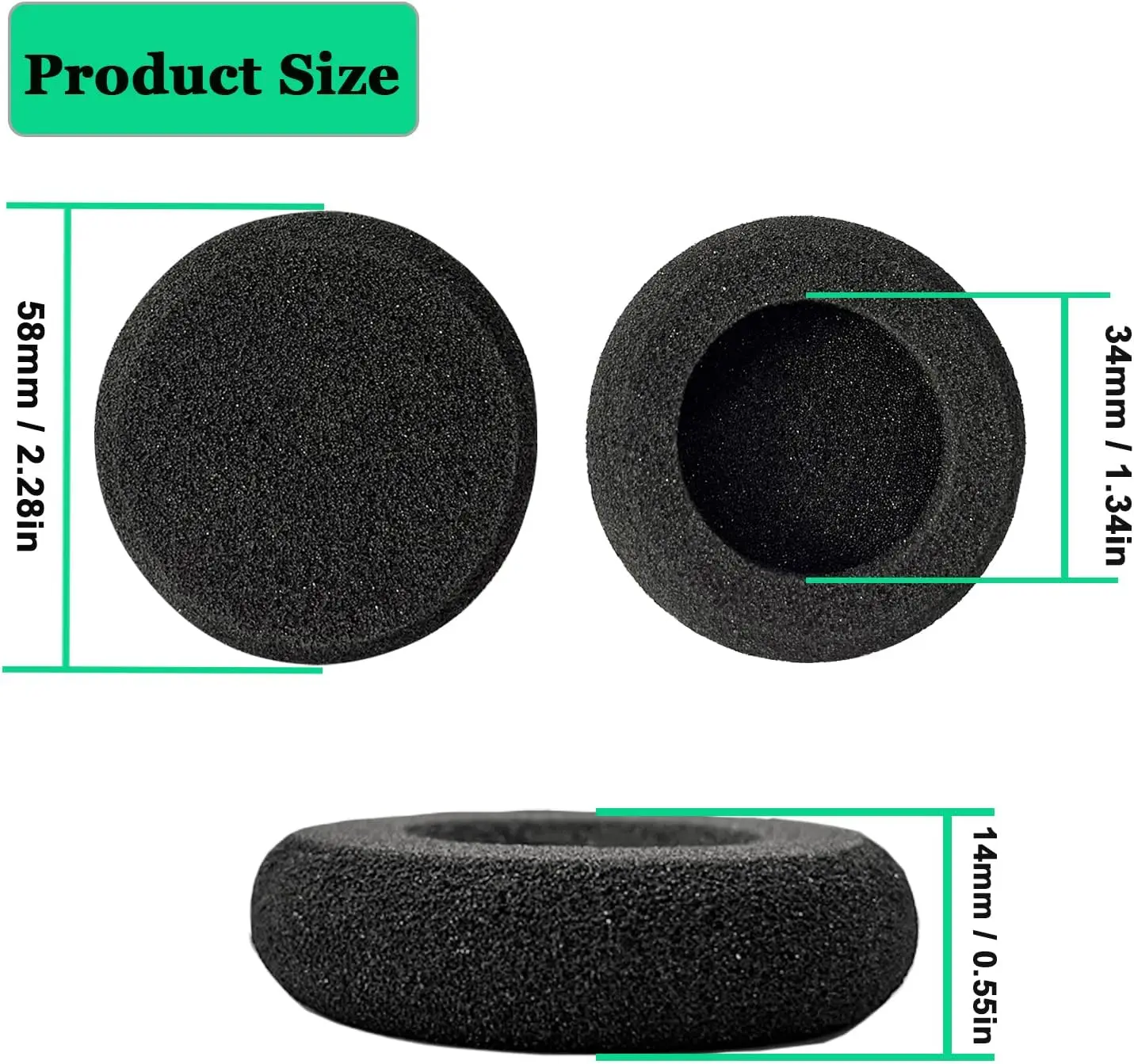 Ear Cushions for Jabra Headset Ear Pad Replacement Foam Earpads Designed for Jabra PRO 920 9450 Biz 1500 1900 2400 GN2000 Plantr