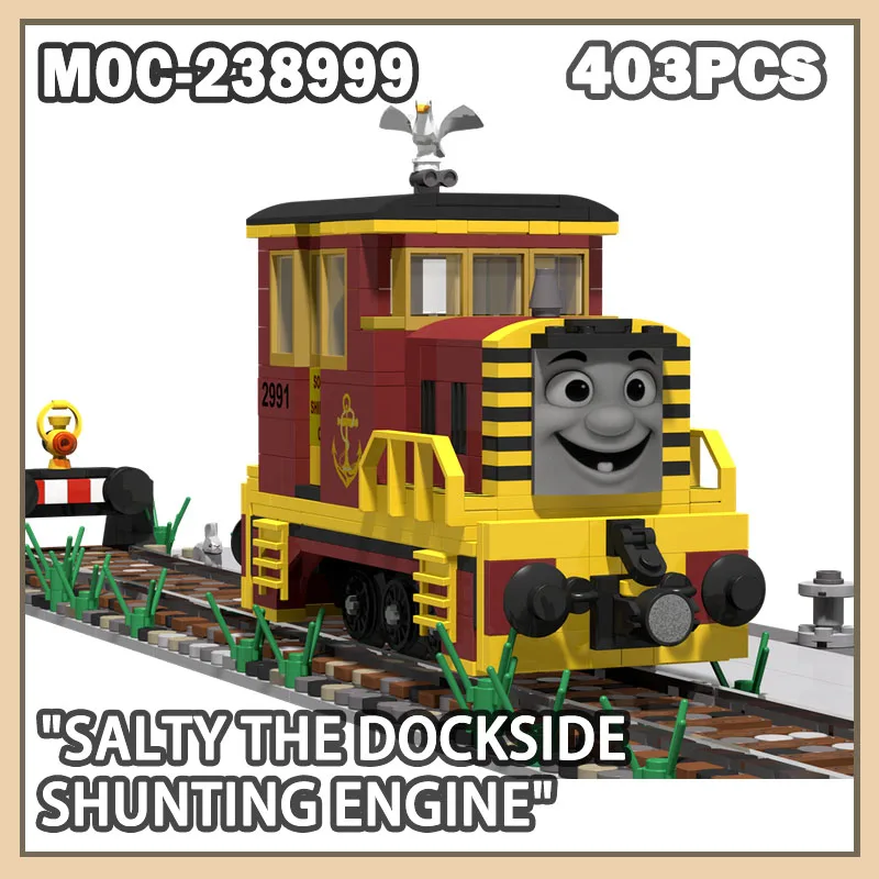 

MOC-238999 Salty the Dockside Shunting Engine Building Blocks Trailer Parts For Small Train Models DIY Toy Children's Gifts 403P
