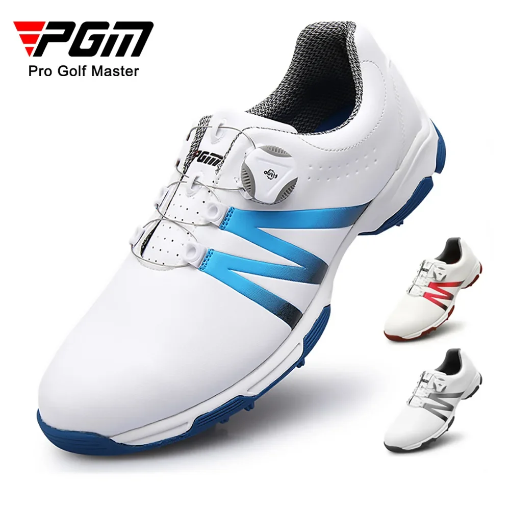 PGM Golf Shoes Men's Waterproof Sports Shoes Spikes Anti-skid Sport Sneaker Male Knobs Buckle Golf S hoes