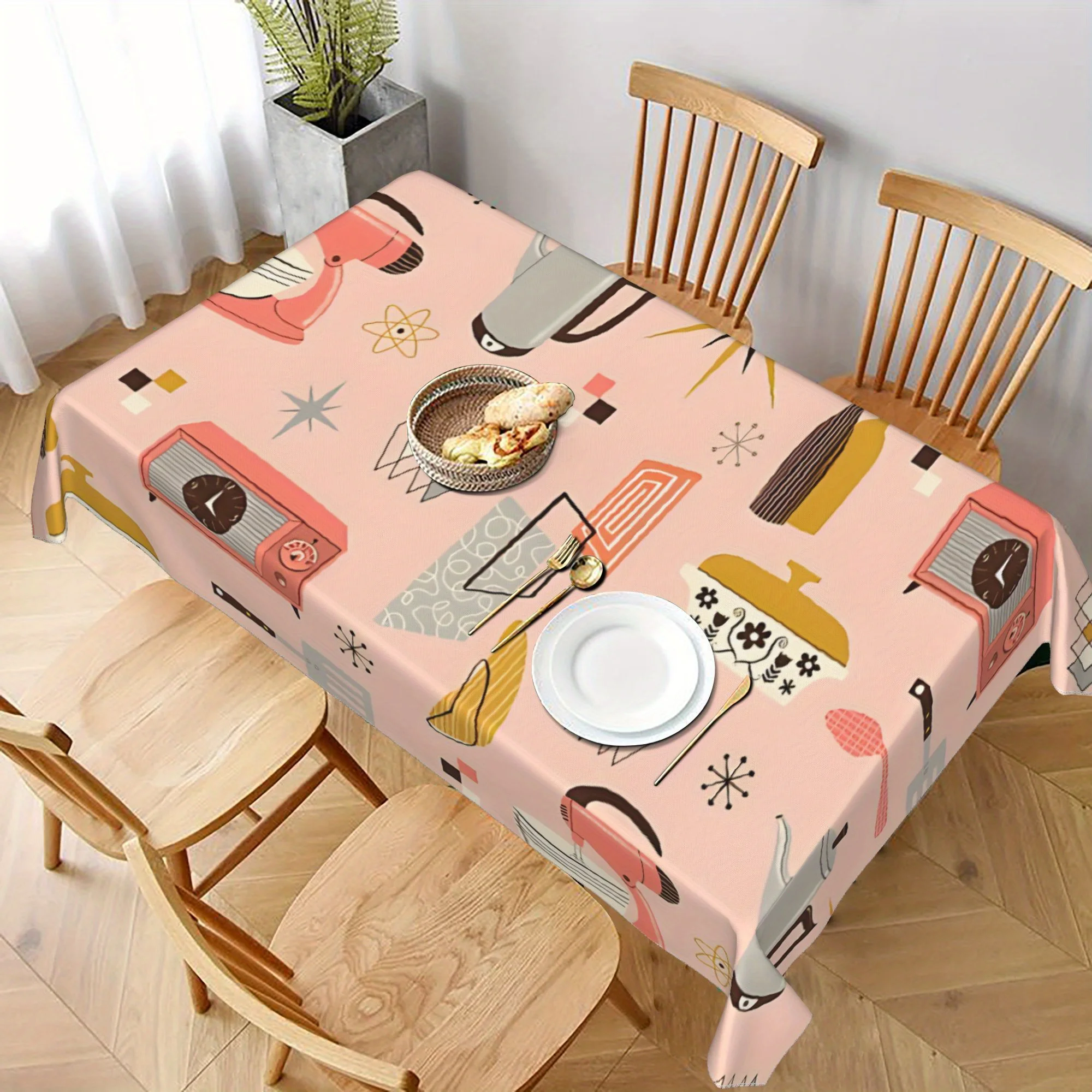 Single-Piece Atomic Wind Tablecloth for Spring And Summer Country-Style Decoration - Suitable for Various Types of Room Decor -