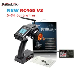 RadioLink RC4GS V3 2.4G 4CH 5CH 7CH 400M Distance Remote Controller Transmitter + R6Fg Gyro Inside Receiver for RC Car Boat