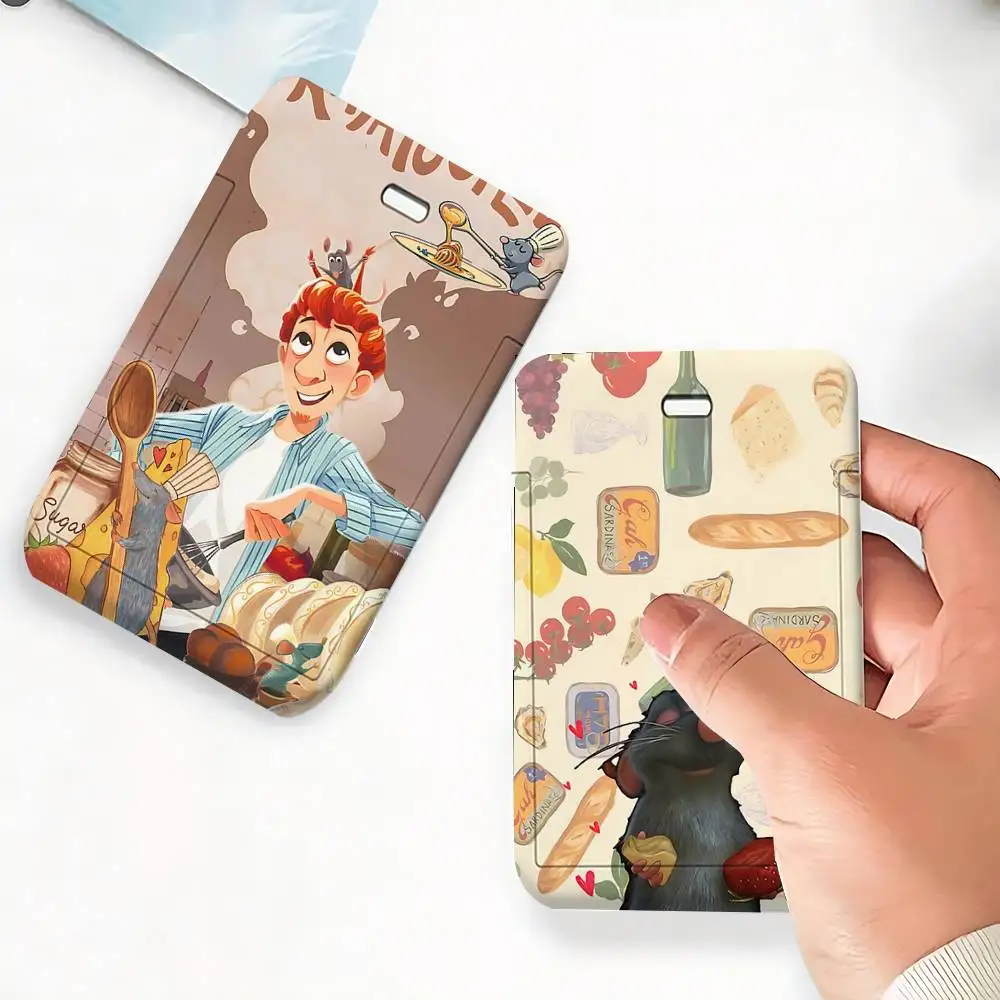 TV R-Ratatouille Card Holder, Leather Card Storage Box, Key Chain, Access Tag Holder, ID Card Holder, Key Chain